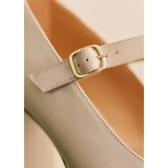 Sezane Beige Patent Leather Heels - Picture 3 of 12
